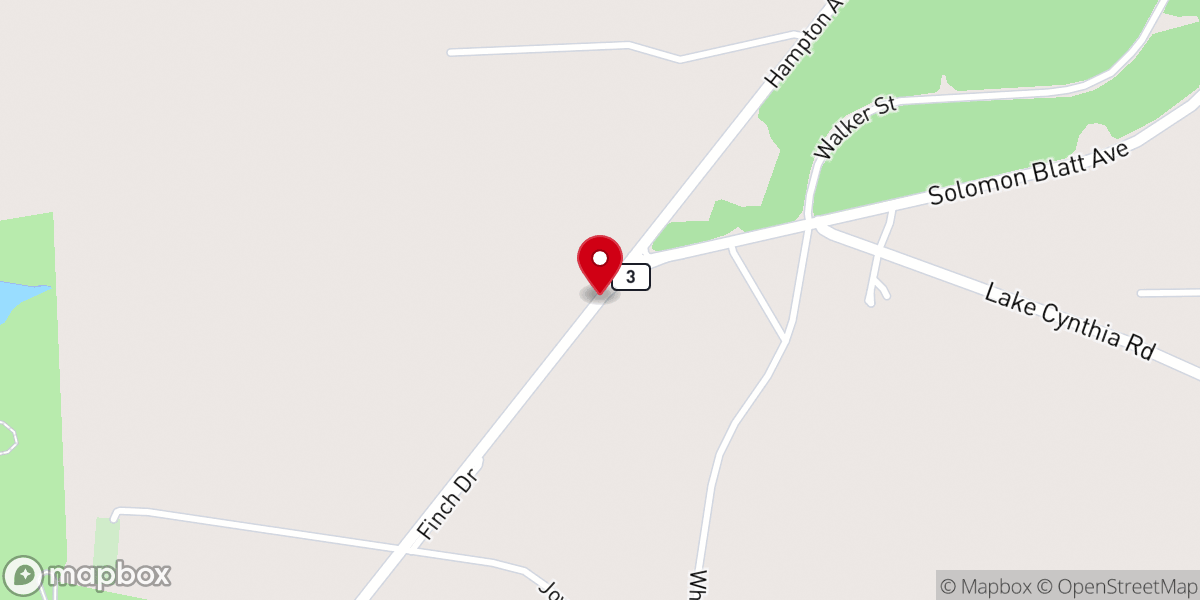 Map showing location of Blackville Church of God Fellowship Hall
