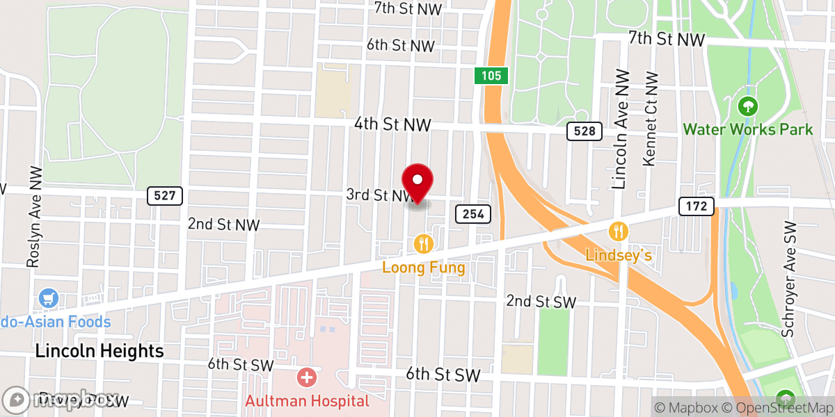 Map showing location of Arlington Avenue Church of God