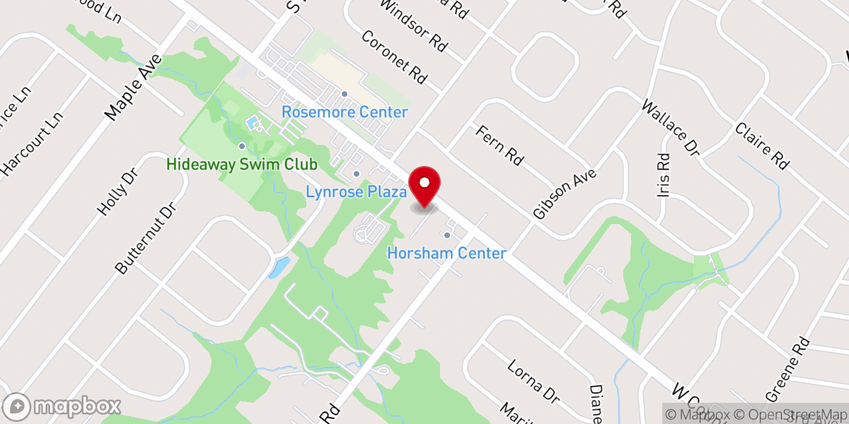 Map showing location of Bucks-Montgomery Baptist Church