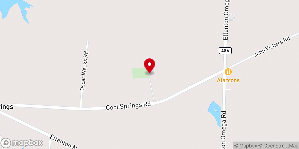 Map showing location of Weeks Chapel United Methodist Church