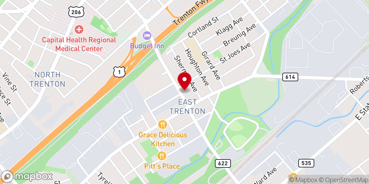 Map showing location of St. Joseph's Catholic Church