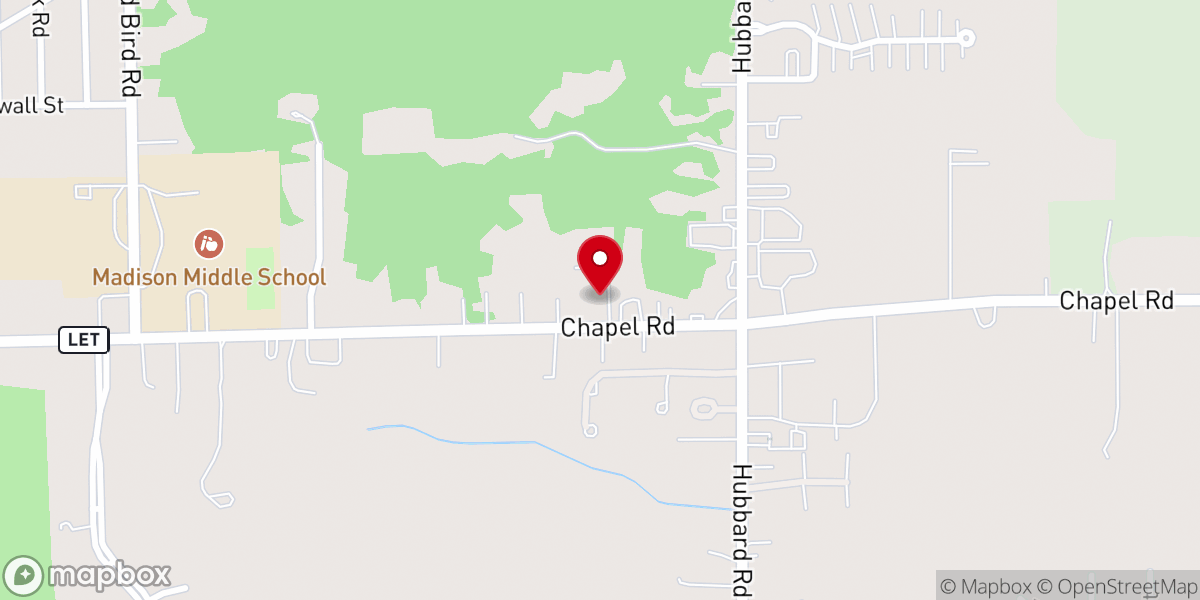 Map showing location of Here's Hope Baptist Church