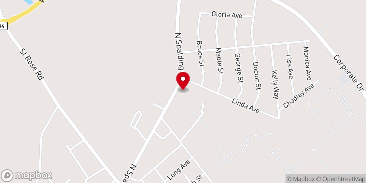 Map showing location of Abundant Life Church