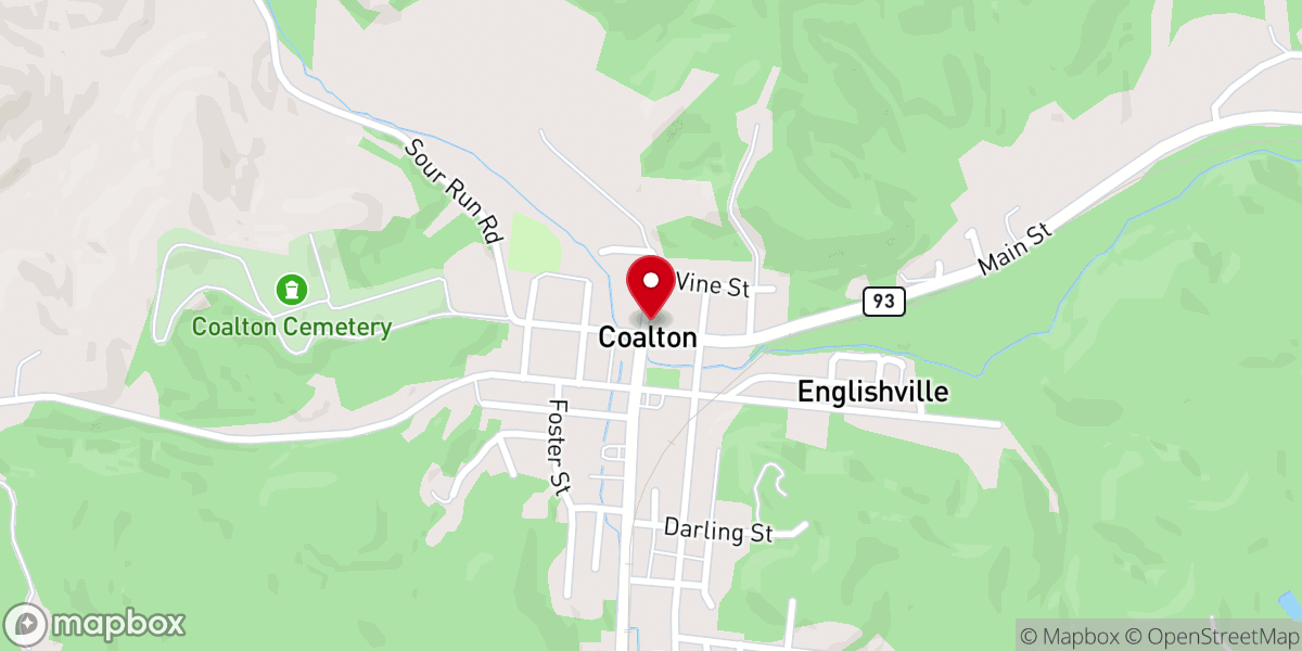 Map showing location of Friendship Baptist Church