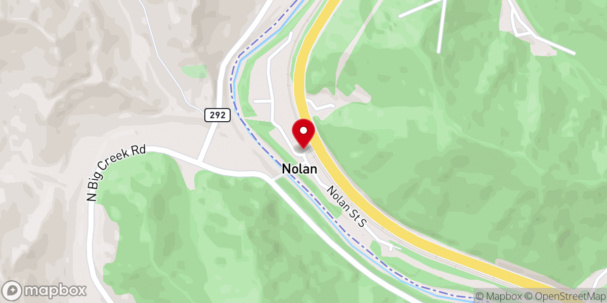 Map showing location of Nolan church of god
