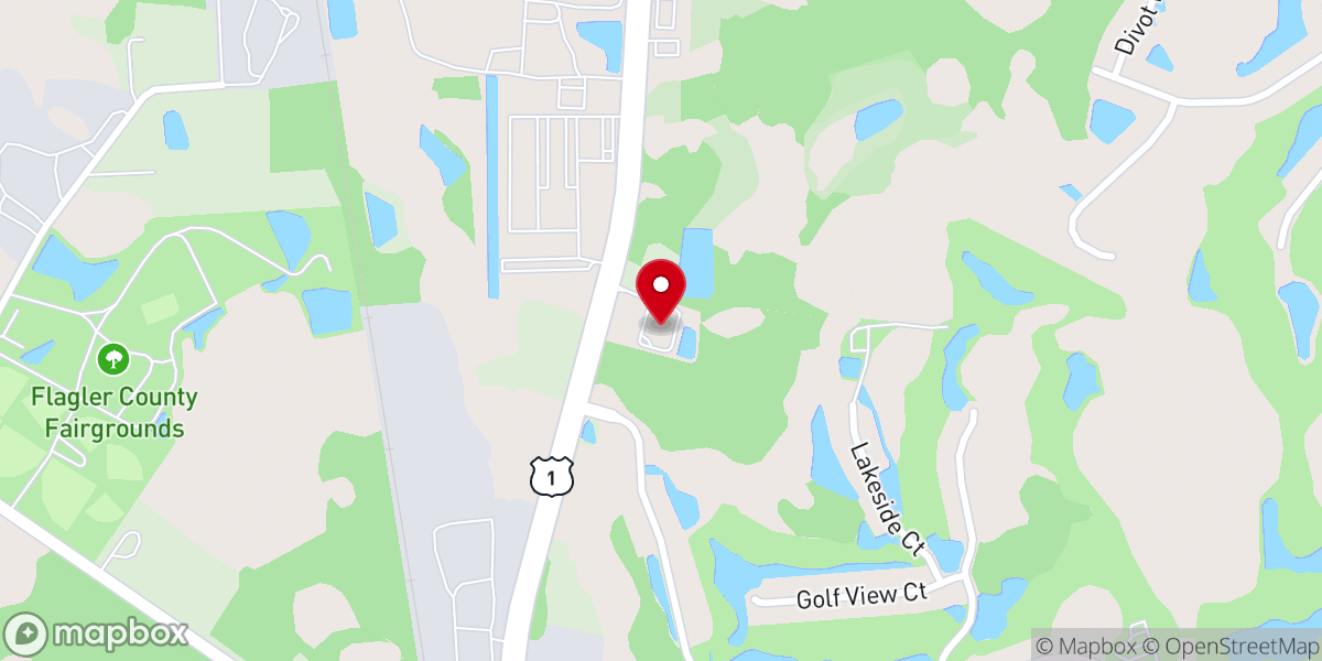 Map showing location of Flagler County Baptist Church