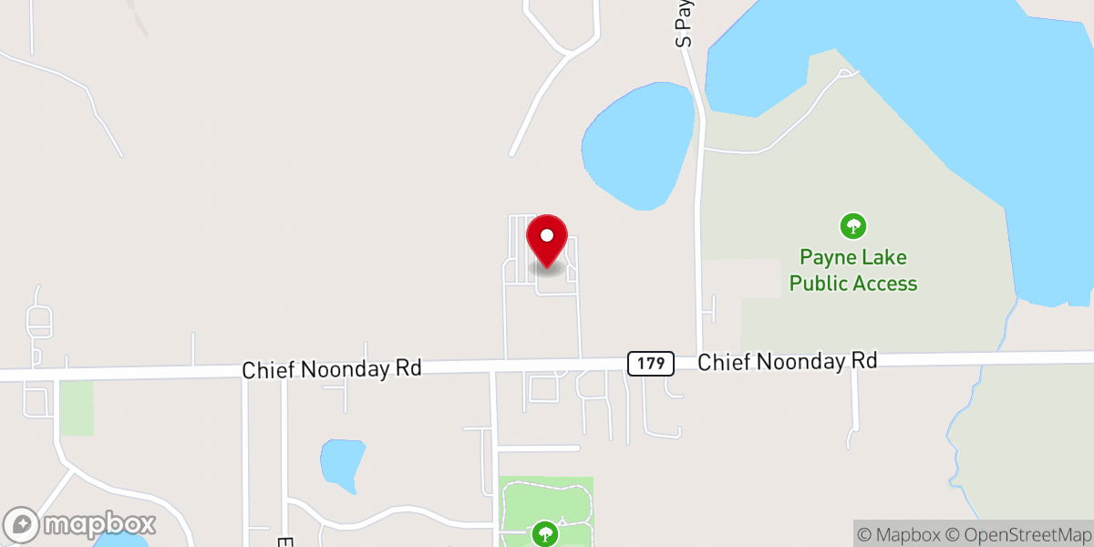 Map showing location of Gun Lake Community Church