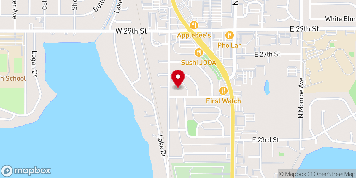 Map showing location of Mountain View Presbyterian Church