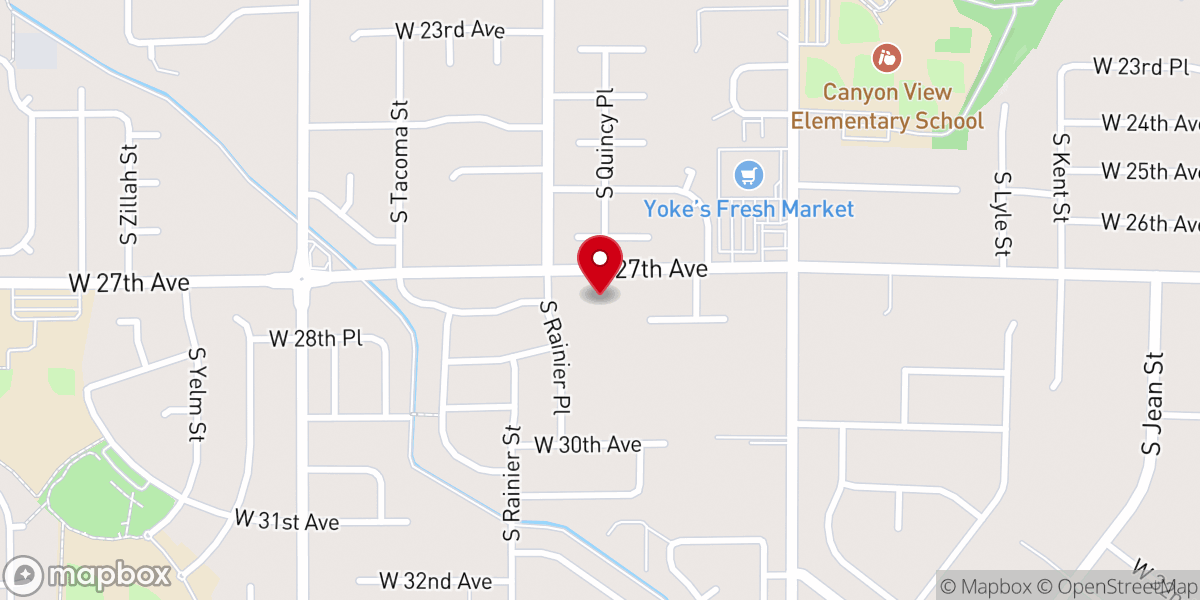 Map showing location of Hillview Baptist Church