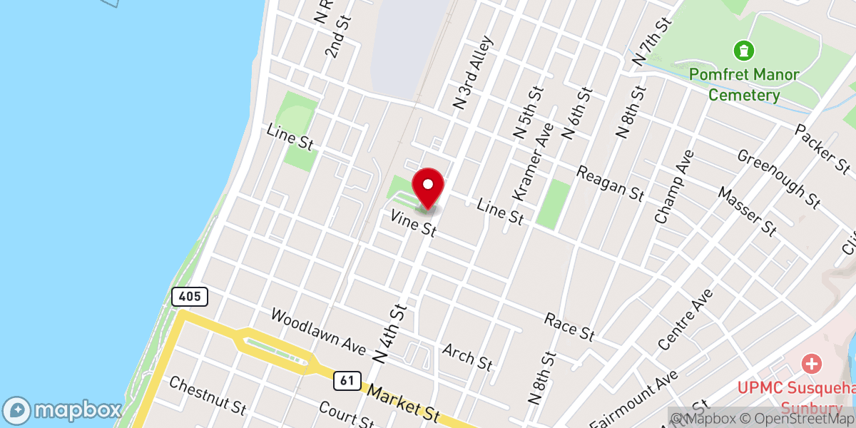 Map showing location of Otterbein United Methodist Church