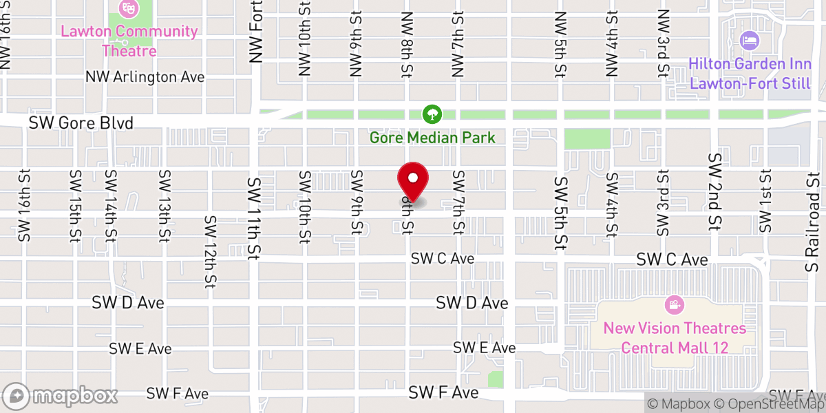 Map showing location of Greystone Chapel & Wedding Center