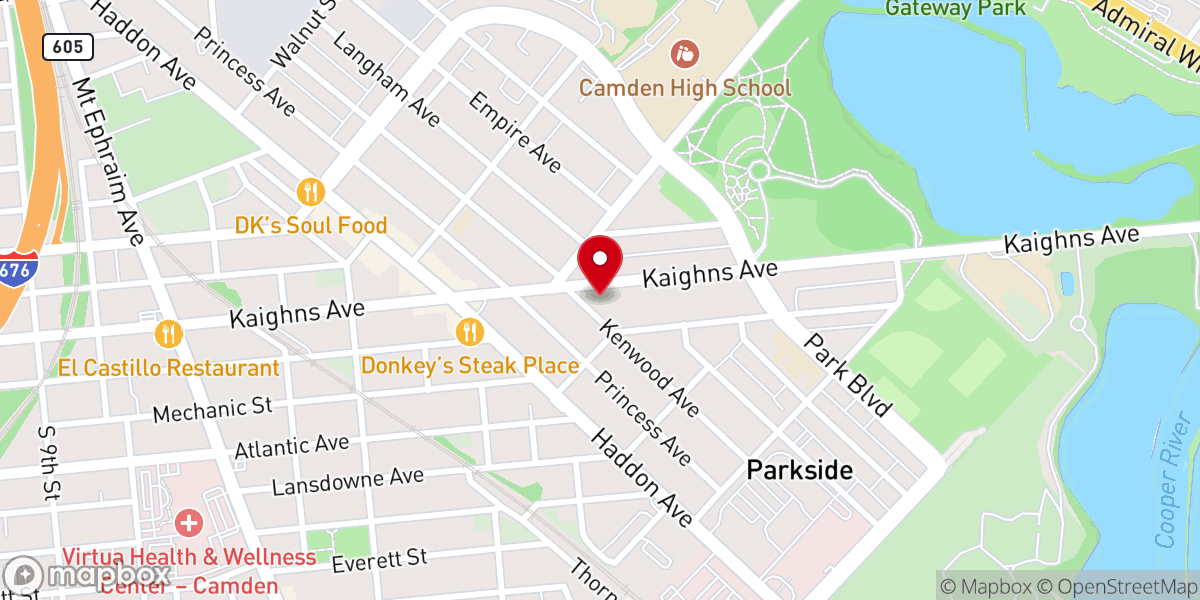 Map showing location of Parkside United Methodist Church