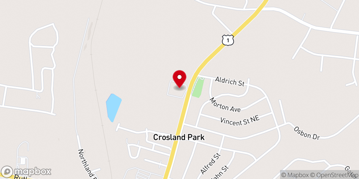 Map showing location of River of Life Church