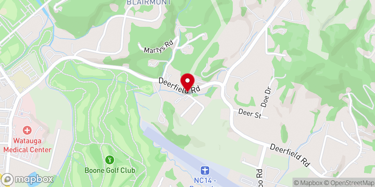 Map showing location of Deerfield United Methodist Church