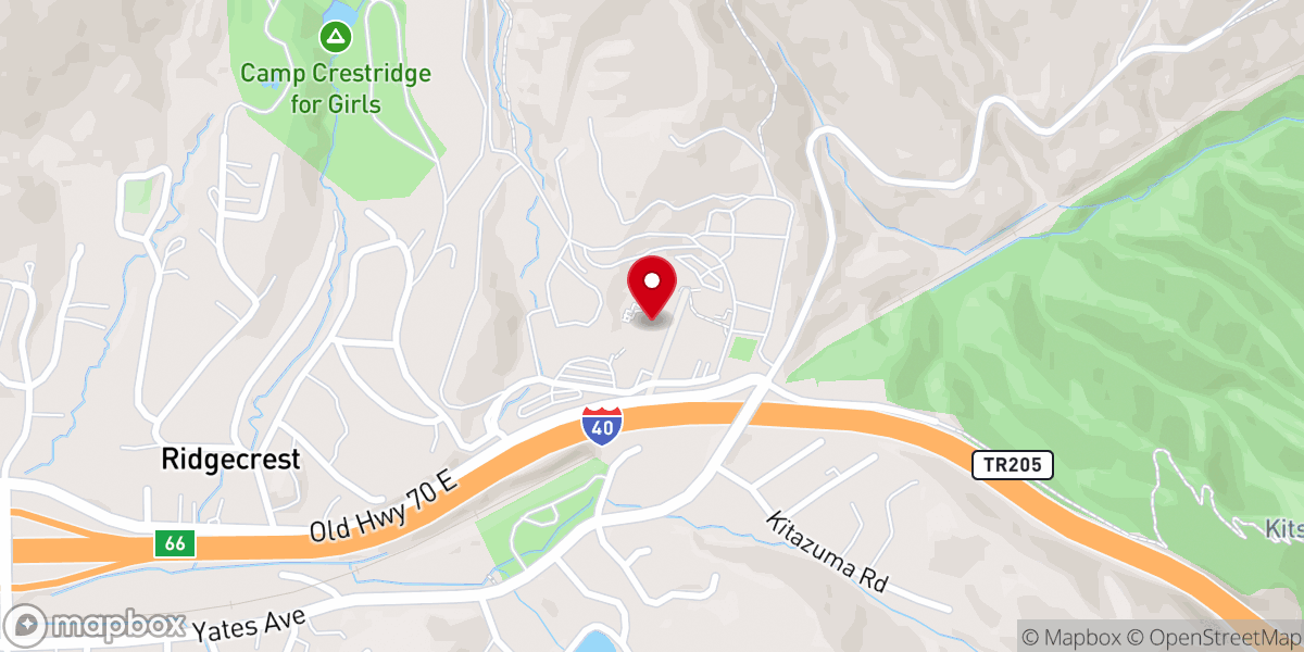Map showing location of Ridgecrest Conference Center