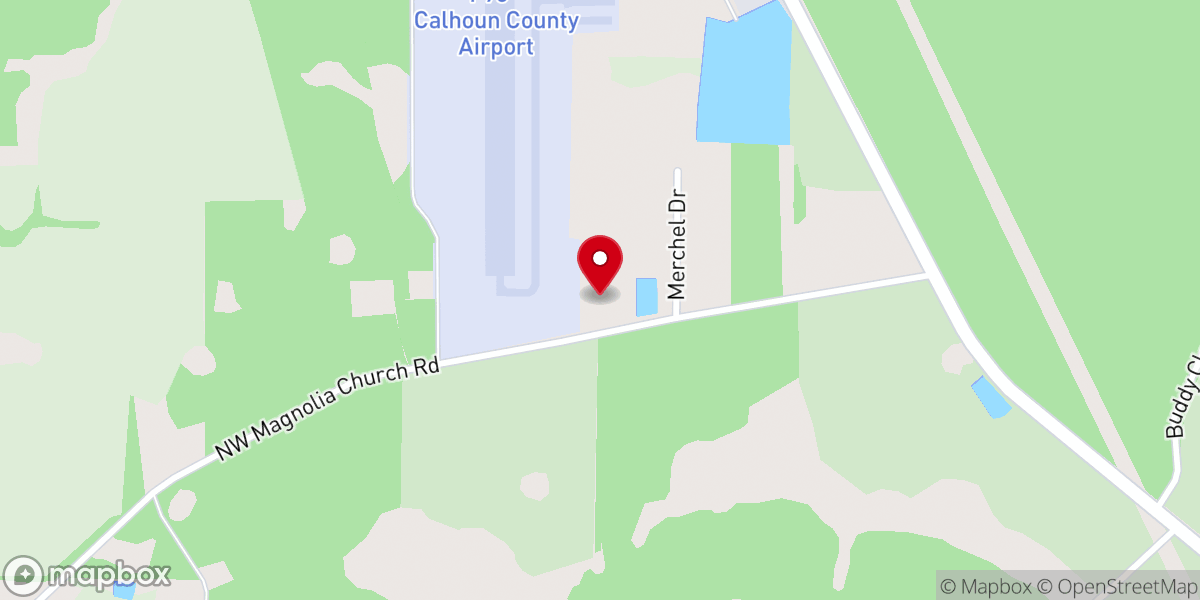 Map showing location of Calhoun County Recycling Center