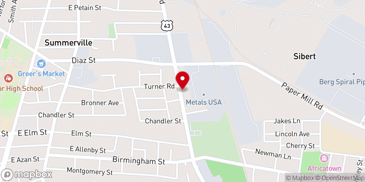 Map showing location of Pentecostal Church of God Temple
