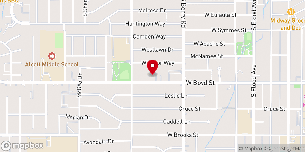 Map showing location of Calvary Chapel of Norman