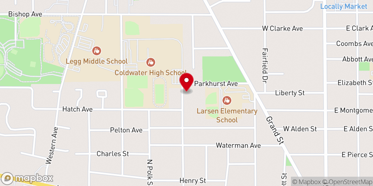 Map showing location of Hope Church