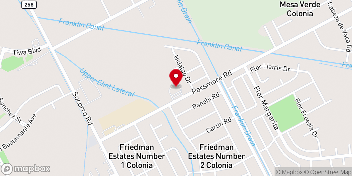 Map showing location of San Felipe de Jesus Catholic Church