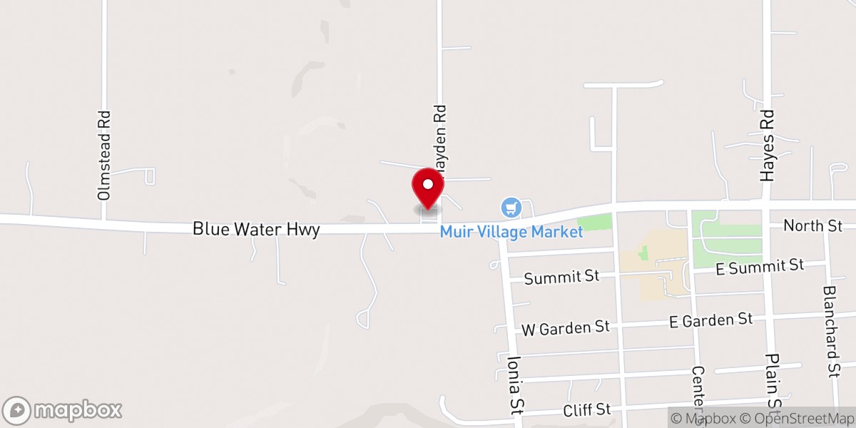 Map showing location of Log Cabin Inn Banquet Center