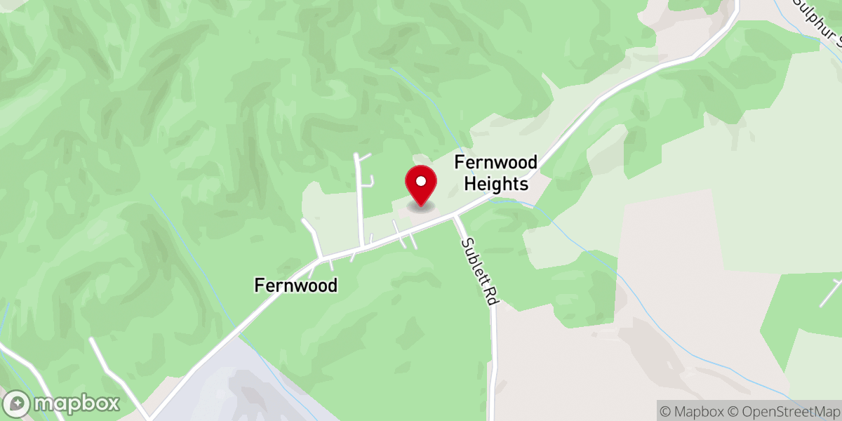 Map showing location of Fernwood Baptist Church