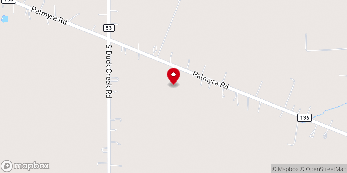Map showing location of Mill Creek Mennonite Church