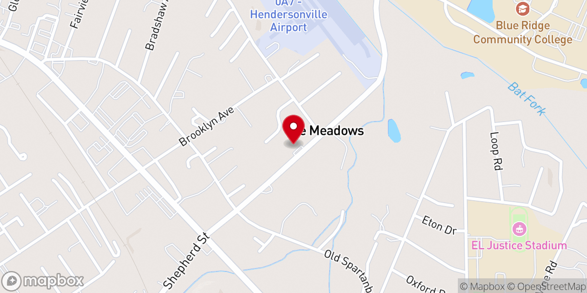 Map showing location of East Hendersonville Baptist Church