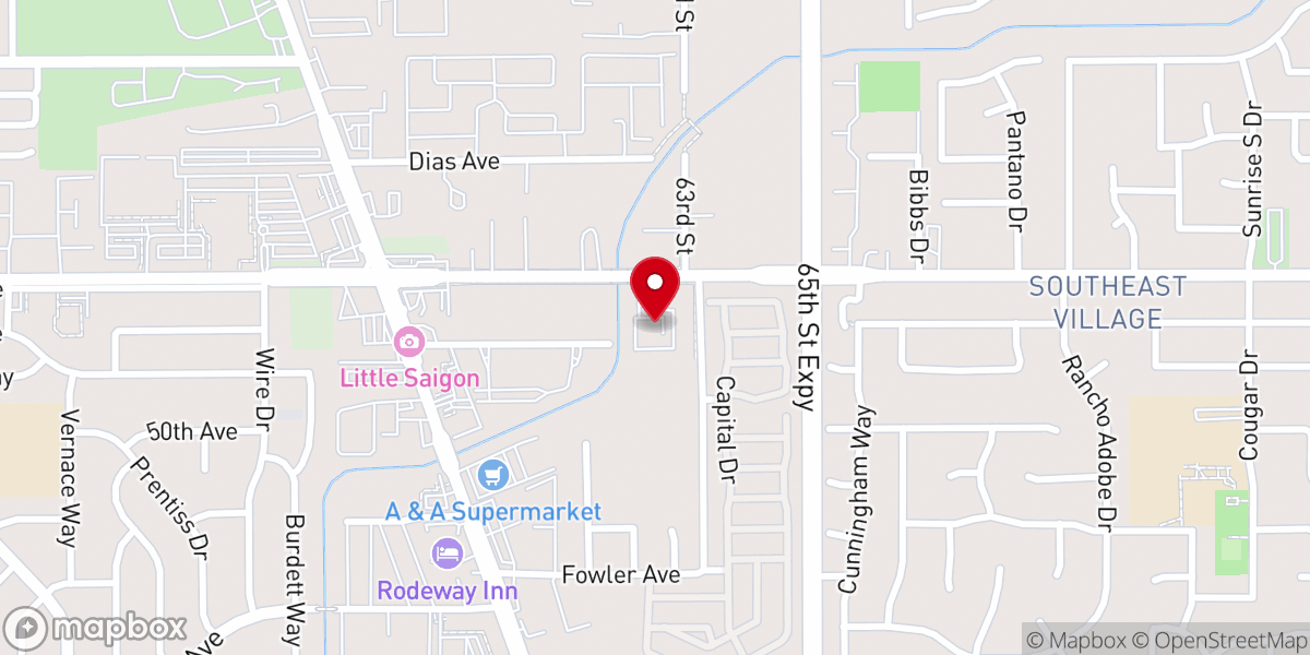 Map showing location of Sacramento Asian American Ministries