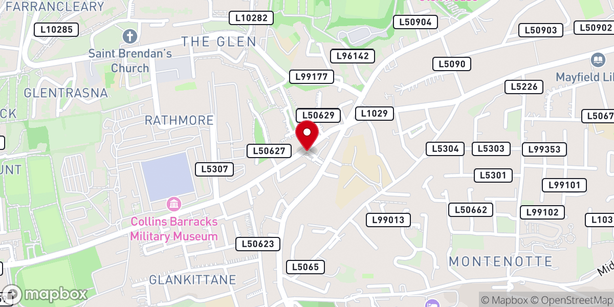 Map showing location of Harrington Square Grotto