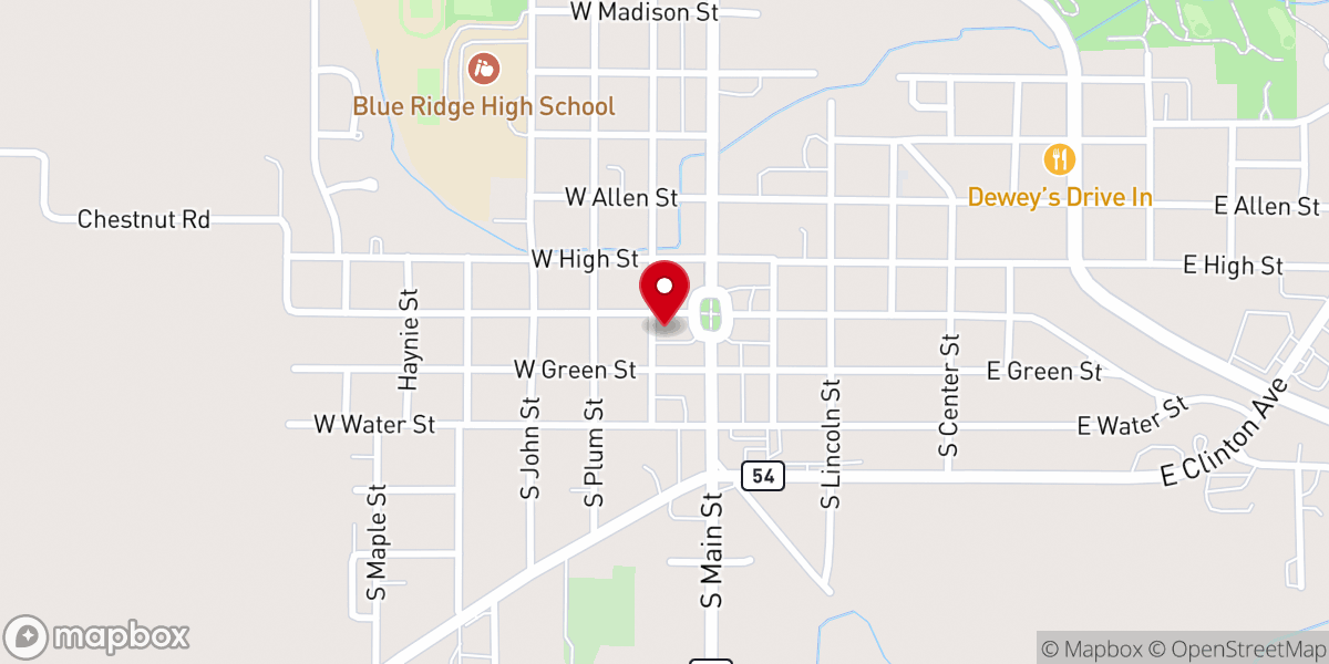 Map showing location of Farmer City United Methodist Church