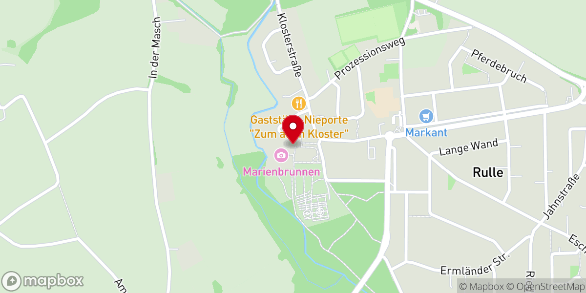 Map showing location of ehem. Kloster Rulle