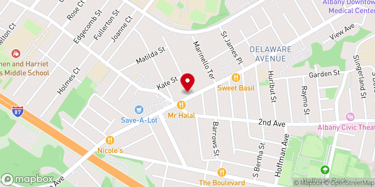 Map showing location of Tabernacle of Praise