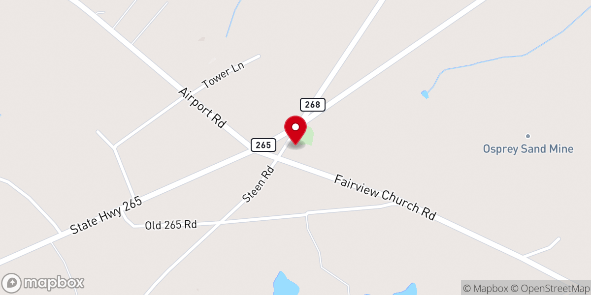 Map showing location of Fairview Baptist Church