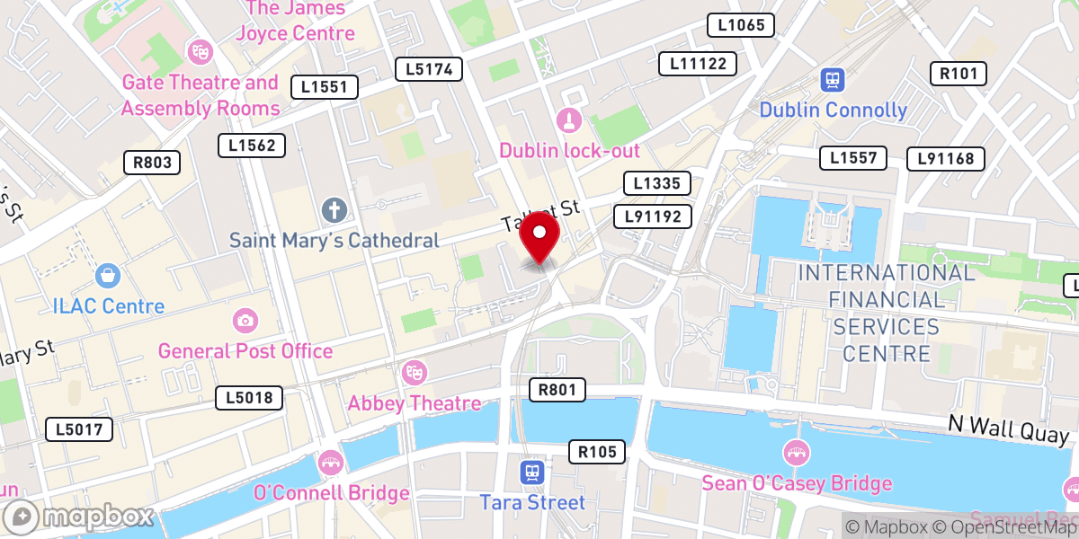 Map showing location of Trinity Church Dublin