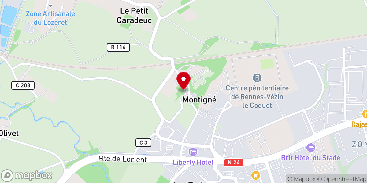 Map showing location of Prieuré sainte Thérèse