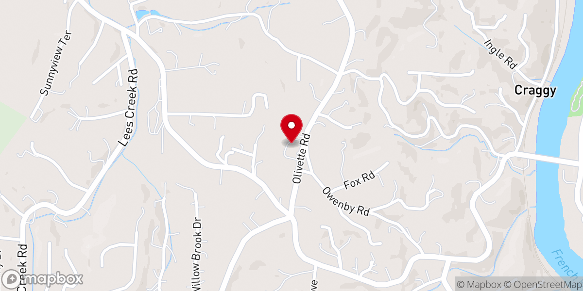 Map showing location of Victory Baptist Church