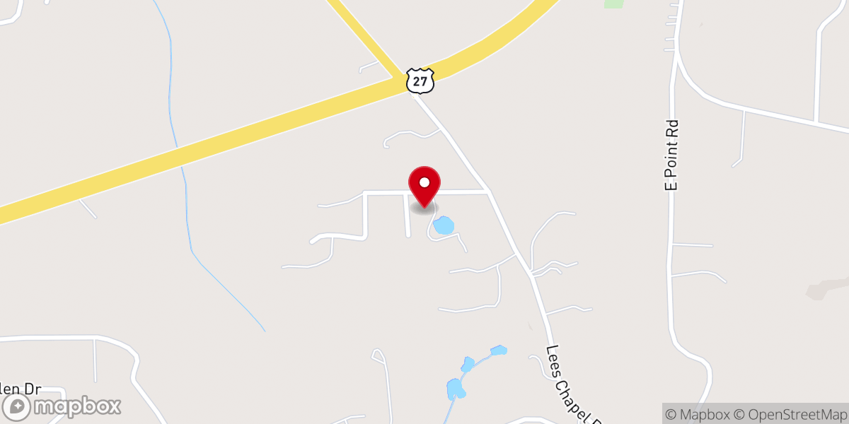 Map showing location of Friendly Baptist Church