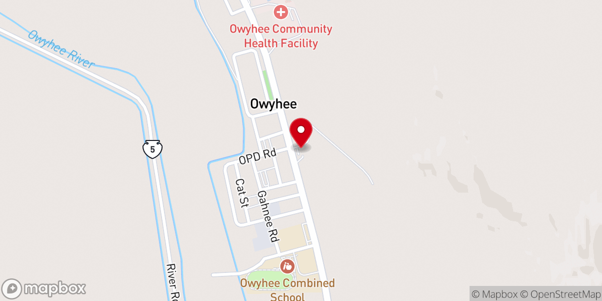 Map showing location of Shoshone Paiute Tribes Food Distribution Center