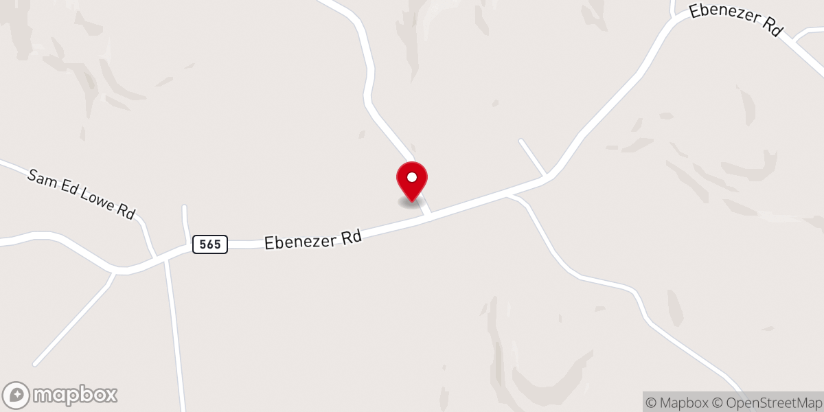 Map showing location of Ebenezer Presbyterian chuch