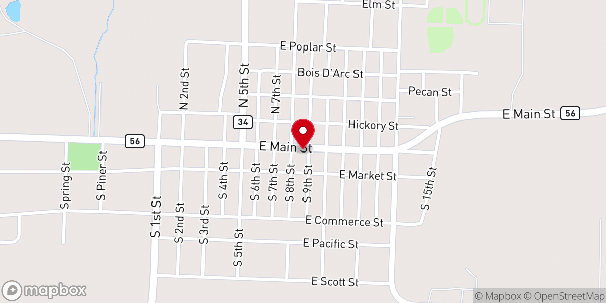 Map showing location of Main Street Presbyterian Church