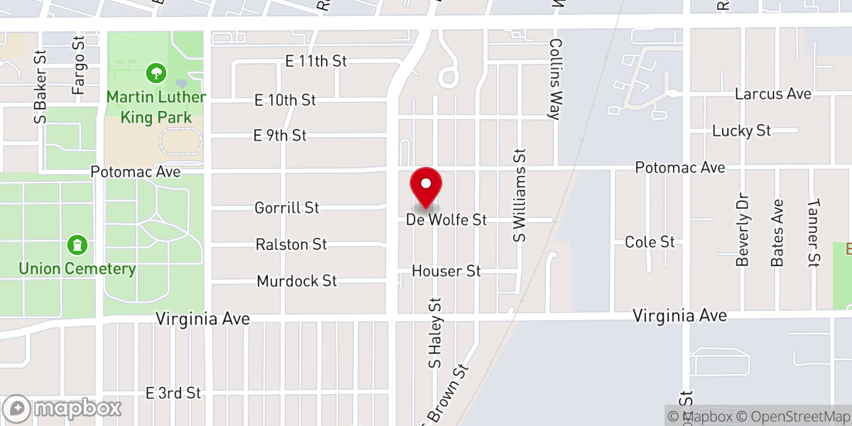 Map showing location of Pleasant View Missionary Baptist Church