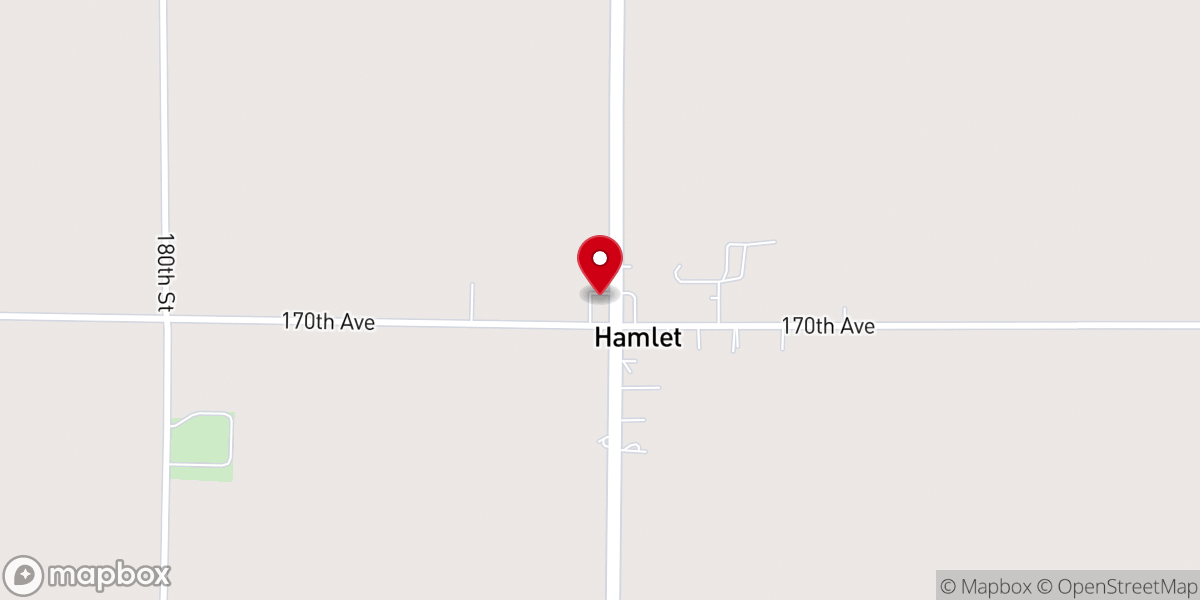 Map showing location of Hamlet-Perryton Presbyterian Church