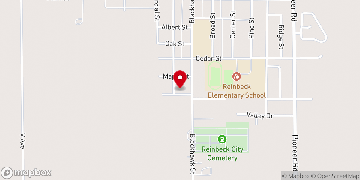 Map showing location of Reinbeck Community Church
