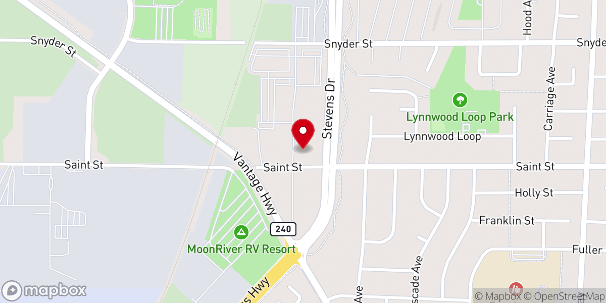 Map showing location of AA fellowship hall