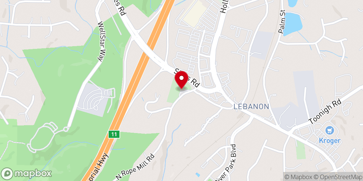 Map showing location of Lebanon United Methodist Church