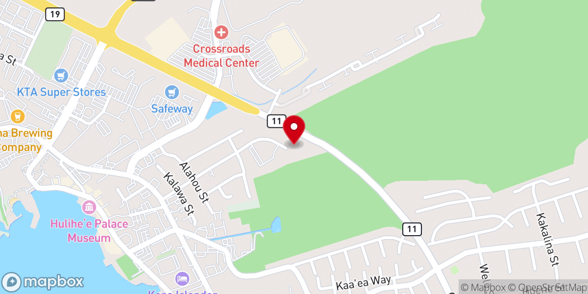 Map showing location of Kona Hawaii Temple