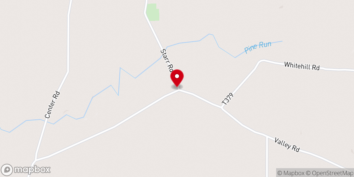 Map showing location of Valley Church