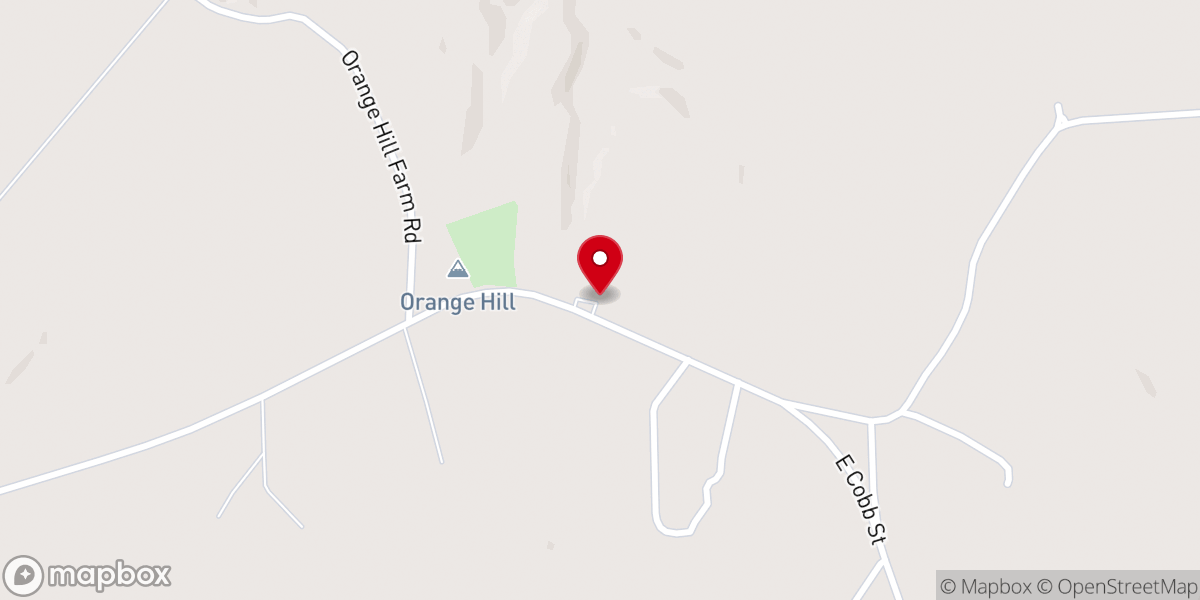 Map showing location of Orange Hill Baptist Church