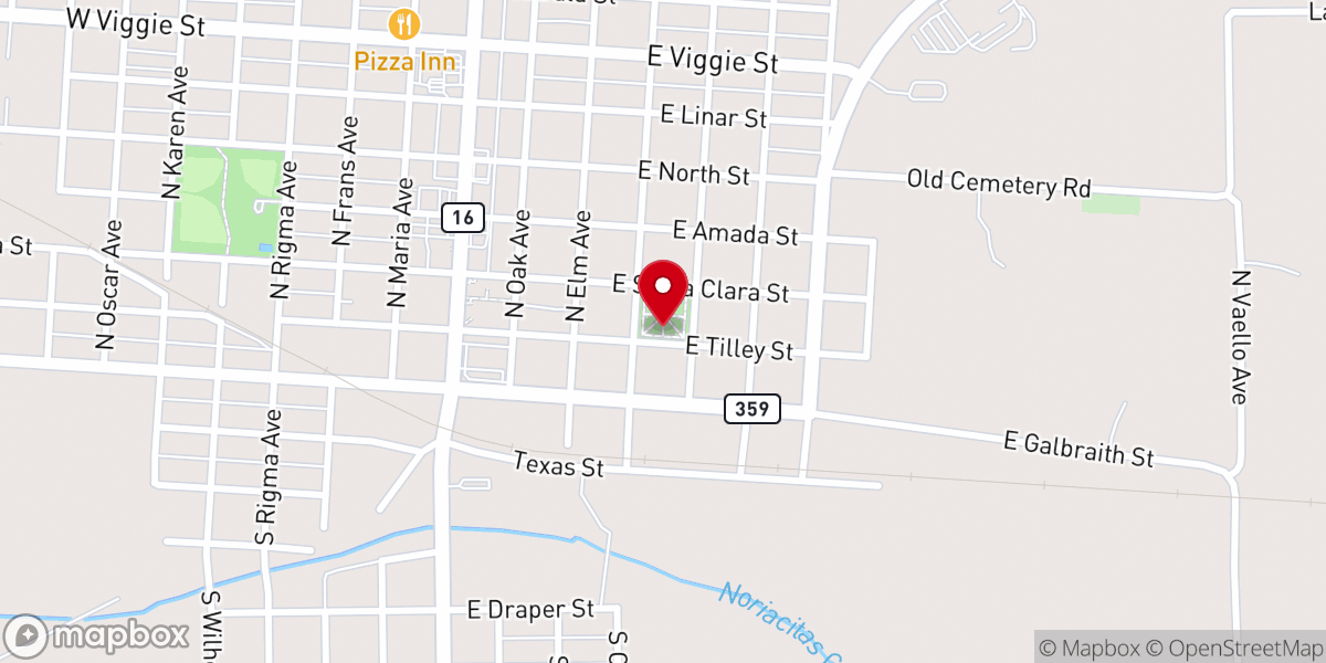 Map showing location of Hebbronville Plaza
